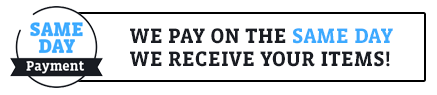 We pay on the same day we receive your items!